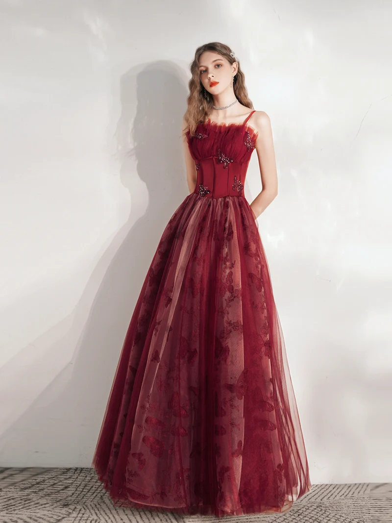 Robe de bal longue marron unique