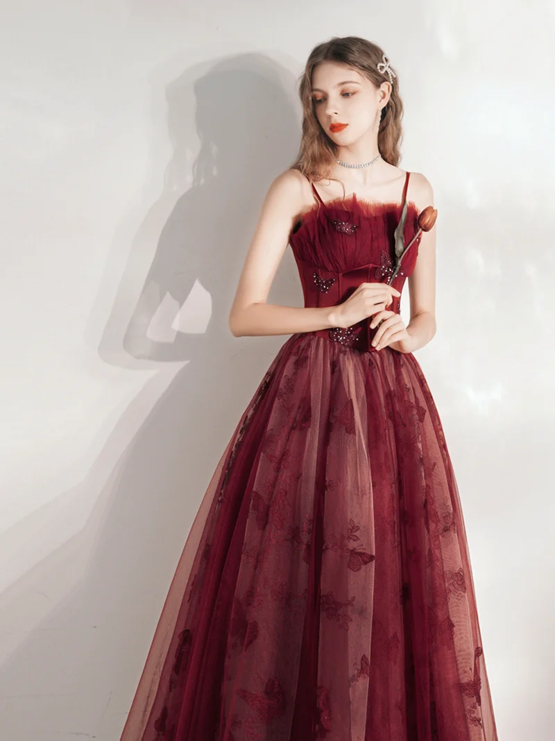 Robe de bal longue marron unique