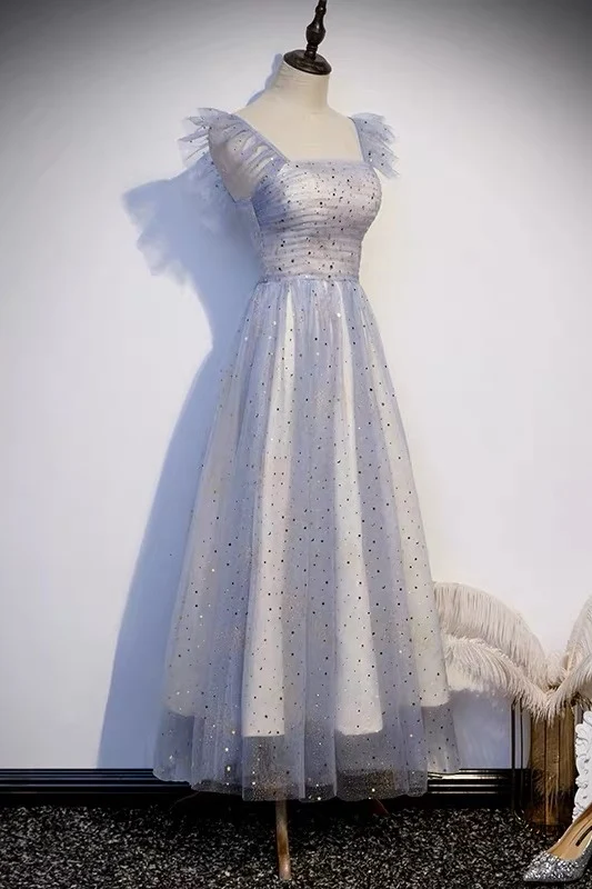 Robe de bal d'inspiration vintage en tulle longueur thé