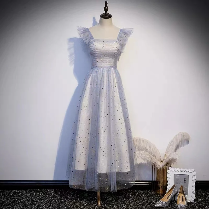 Robe de bal d'inspiration vintage en tulle longueur thé