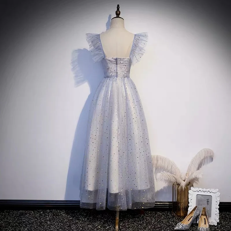 Robe de bal d'inspiration vintage en tulle longueur thé