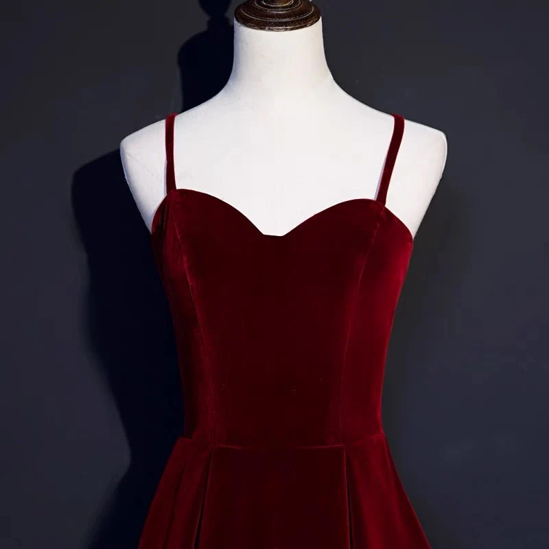 Robe de bal courte en velours bordeaux style années 50, robe de demoiselle d'honneur