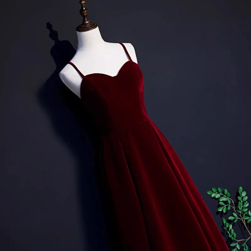 Robe de bal courte en velours bordeaux style années 50, robe de demoiselle d'honneur
