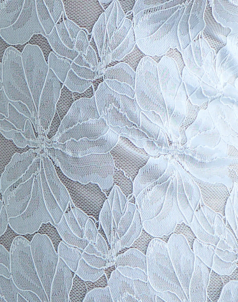 Mini robe à col Titania en dentelle Zinnia bleu