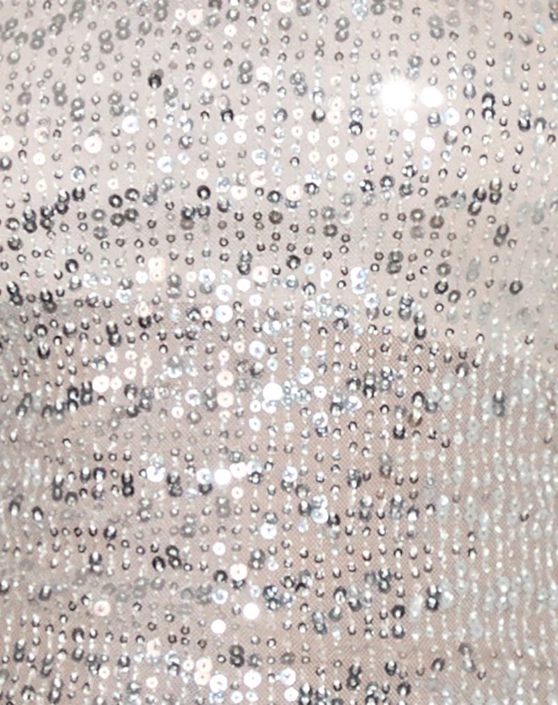Gentaya - Top bandeau à volants - Neutre à paillettes
