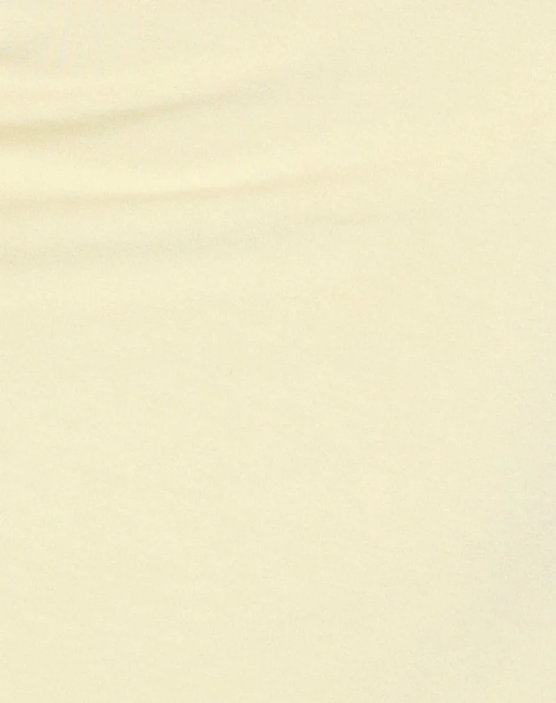Kins Asymmetric Halterneck Top in Rayon Lemon