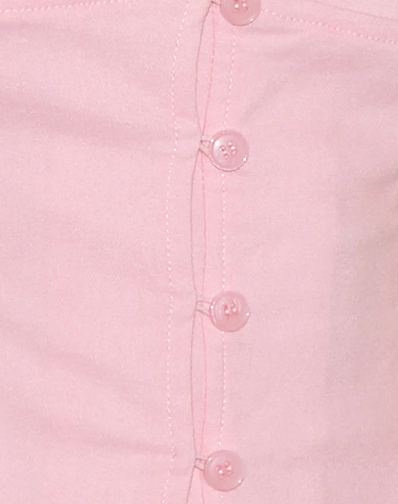 Oorja Halterneck Top in Tailoring Baby Pink