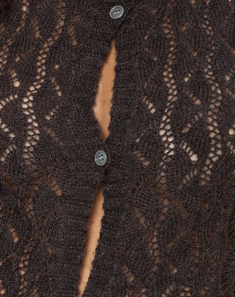Débardeur à boutons Birama en tricot chocolat