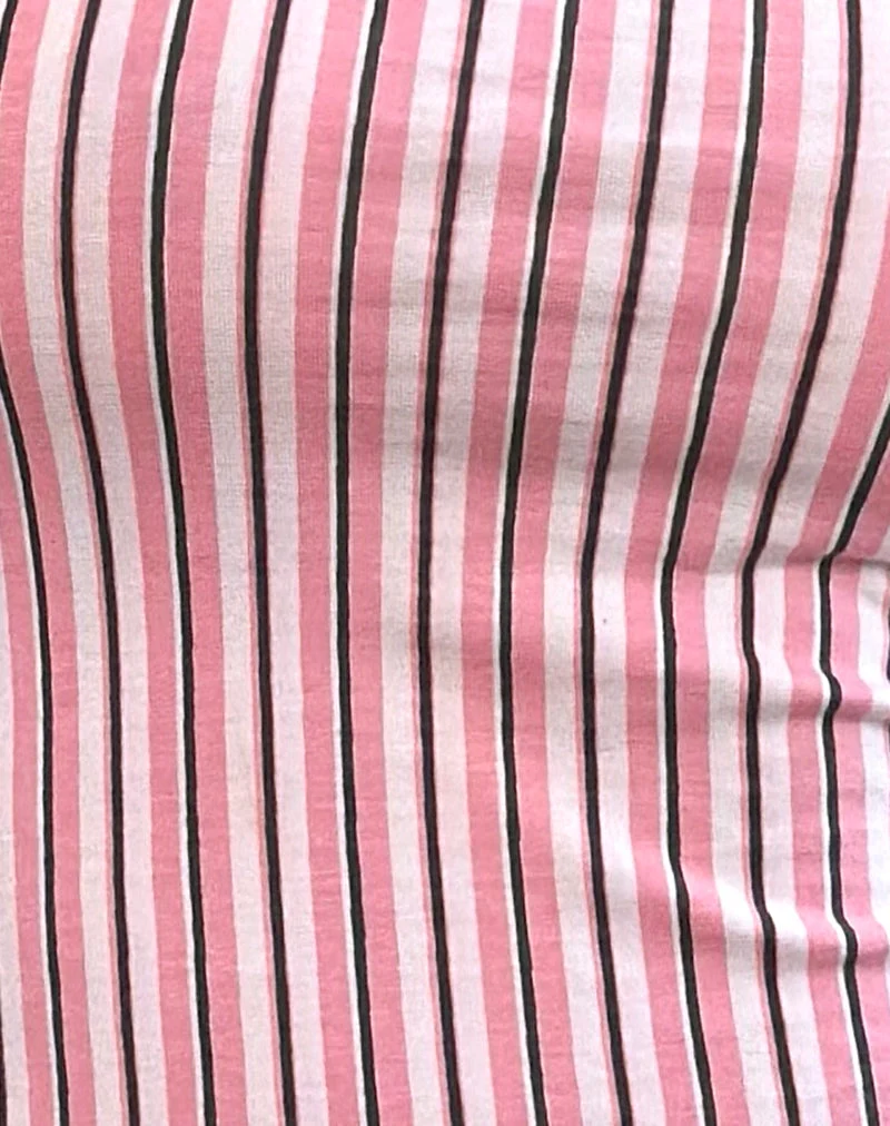 Shaelo Bandeau Top in Pinstripe Pink