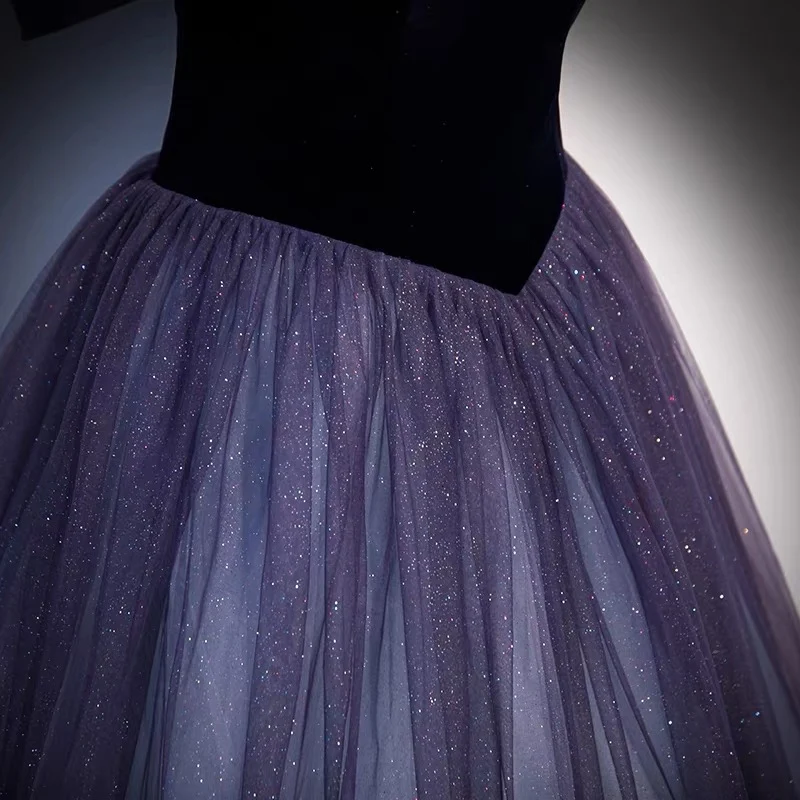 Robe de bal bouffante à paillettes, épaules dénudées, robe Sweet 14th