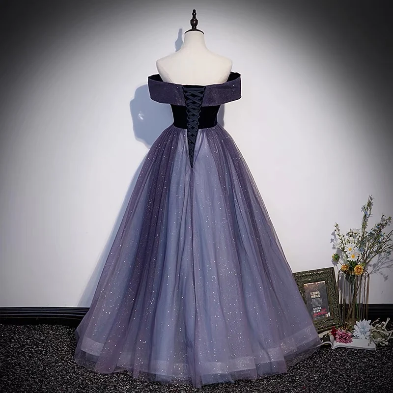 Robe de bal bouffante à paillettes, épaules dénudées, robe Sweet 14th