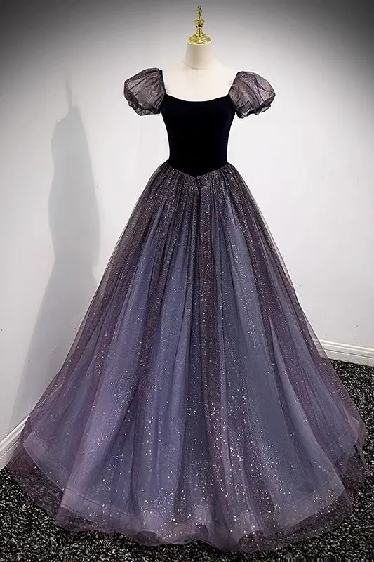 Robe de bal princesse à paillettes avec manches à bulles