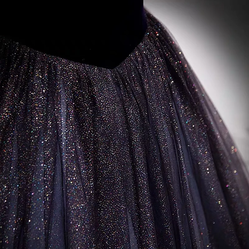 Robe de bal princesse à paillettes avec manches à bulles