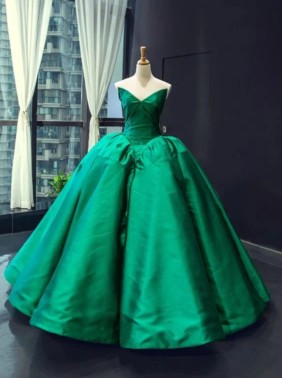 Robe de bal bouffante de luxe vert émeraude pour robe formelle de bal