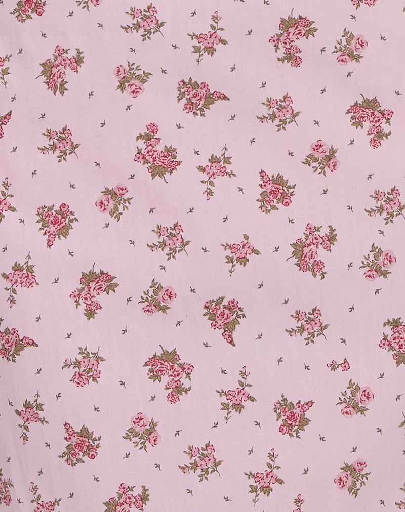 Mini robe Tasuya en rose romantique floral