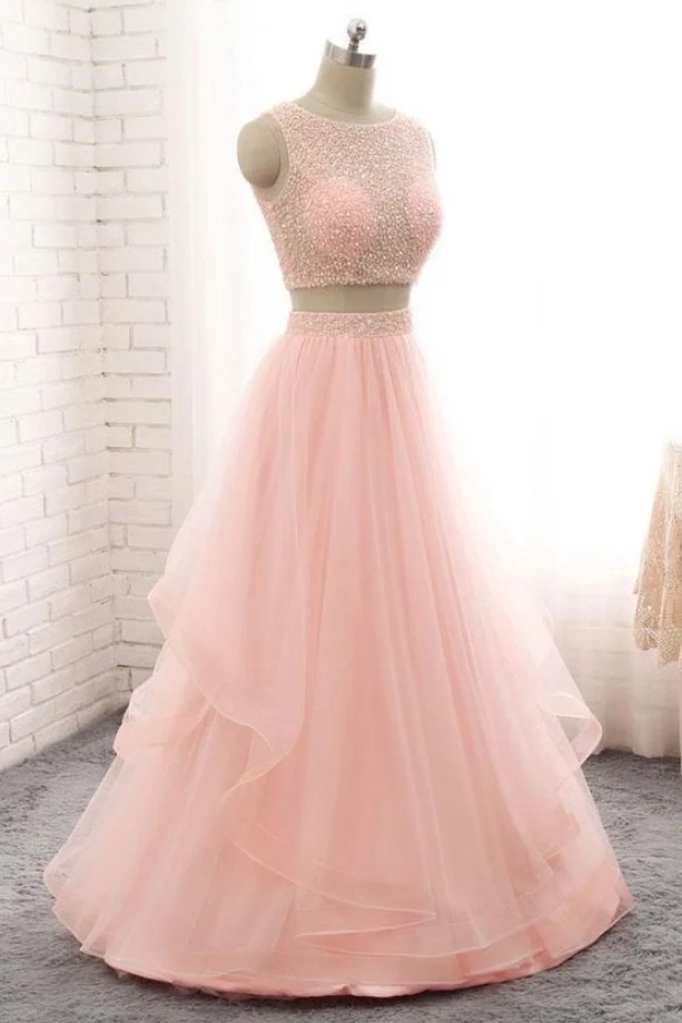 Fée Blush rose deux pièces longue robe de bal robe formelle de 8e année
