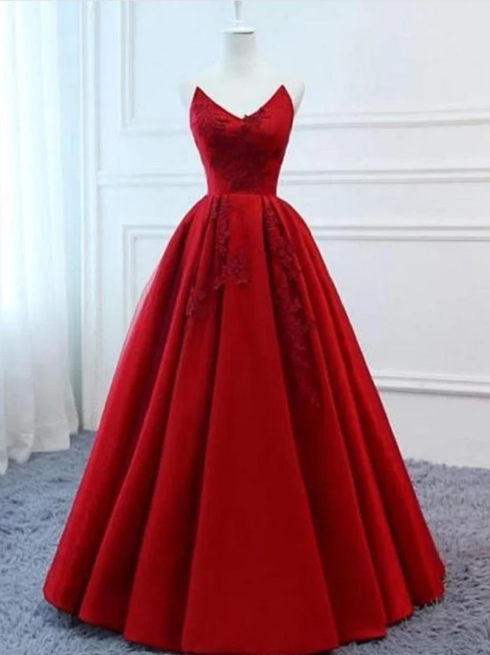 Robe de bal bouffante rouge en dentelle douce 16ème robe de bal pour le bal