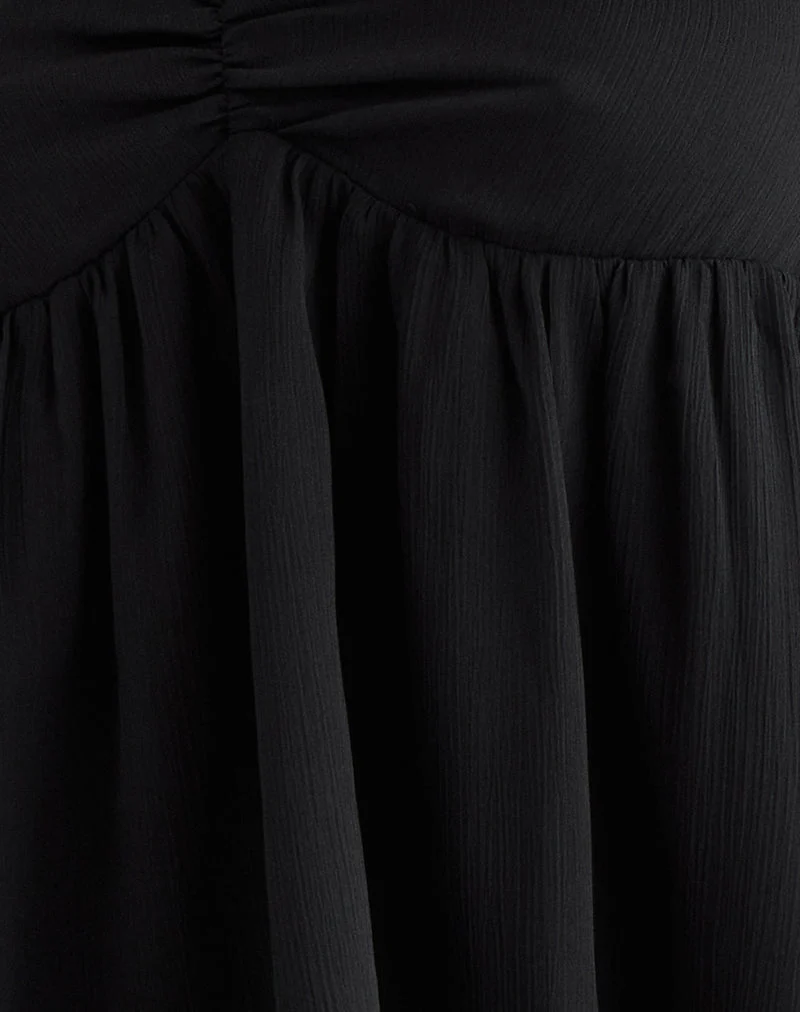 Setsuko Bandeau Longline Top in Black