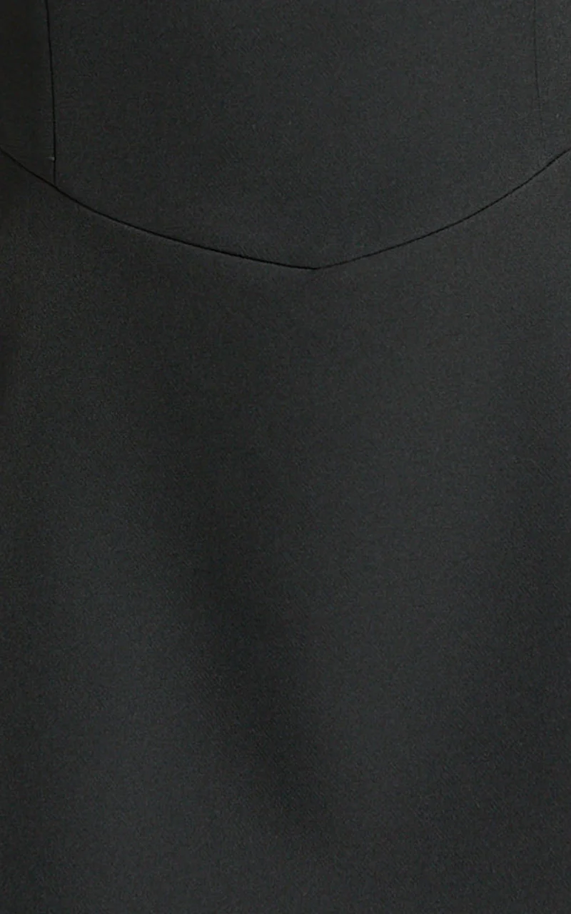 Sakura Mini Dress - Square Neck Wide Strap A Line Skirt Dress in Black