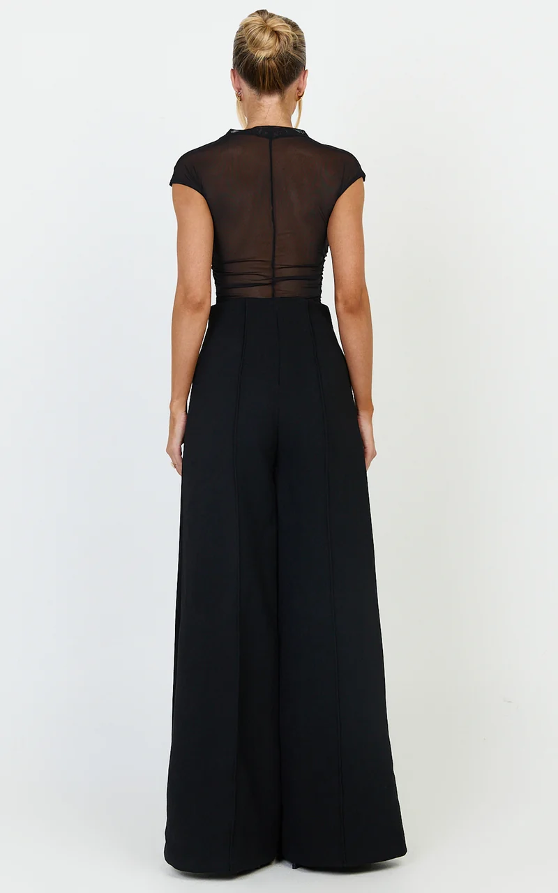 Clara Pants - High Waisted Wide Leg Pants in Black
