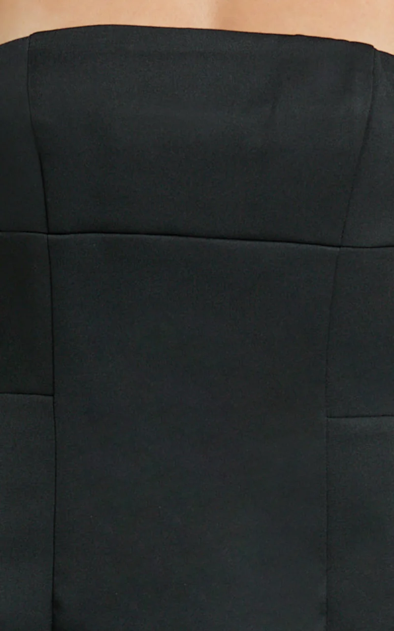 Catharine Mini Dress - Strapless A Line Dress in Black