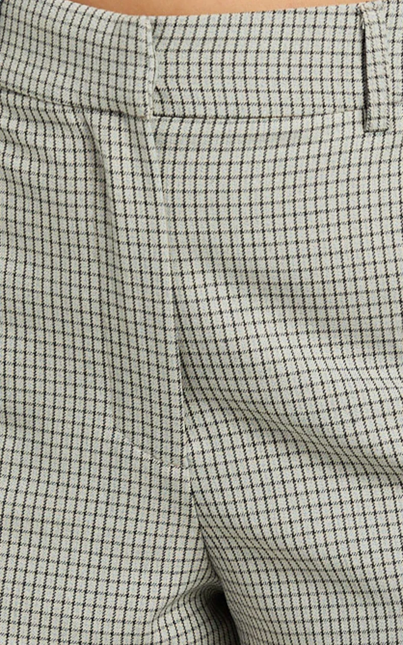 Angela Shorts - High Waist Micro Mini Shorts in Beige Check