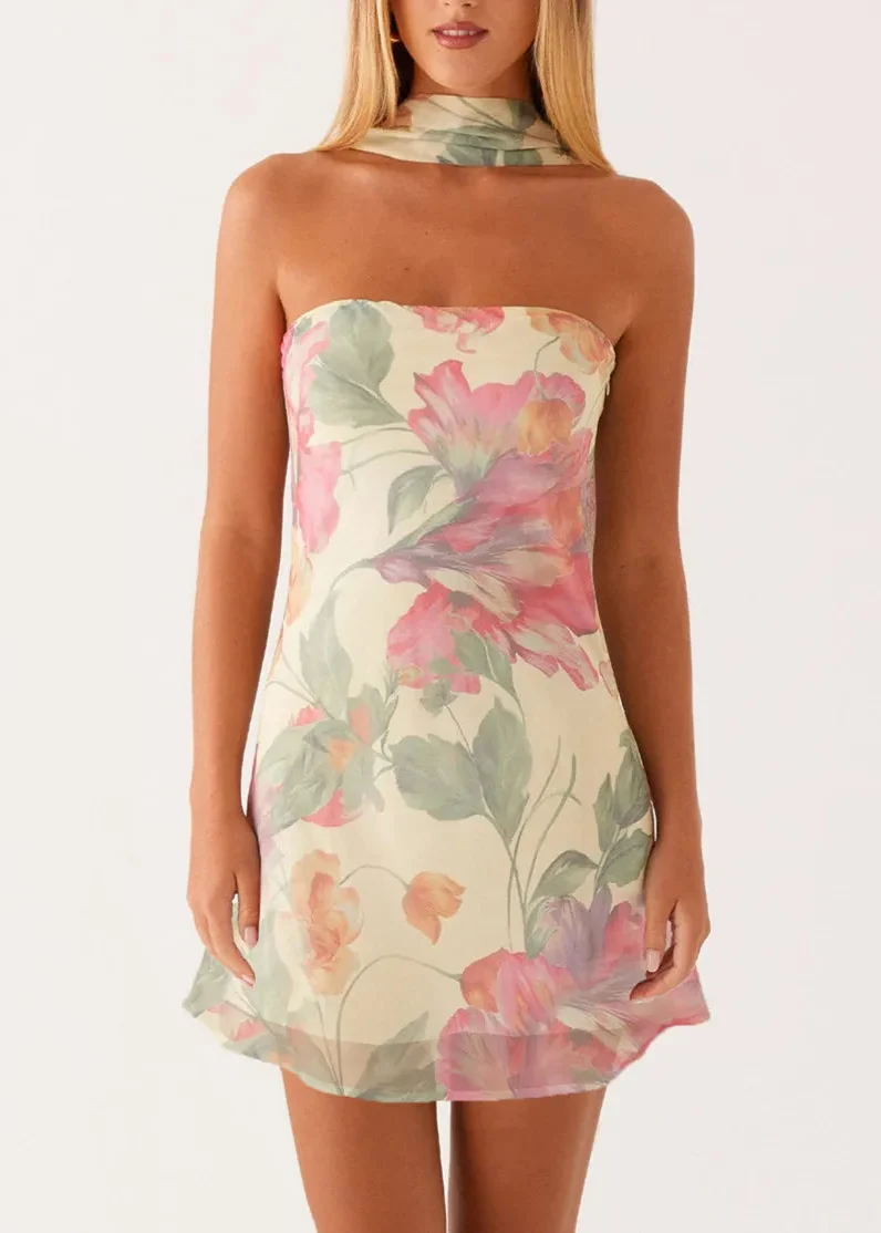 Robe Cocktail Courte Fleurie