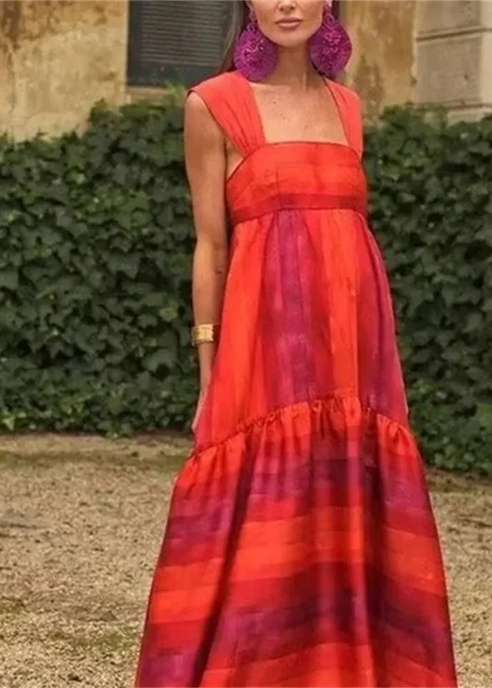 Robe Longue Ample Rouge