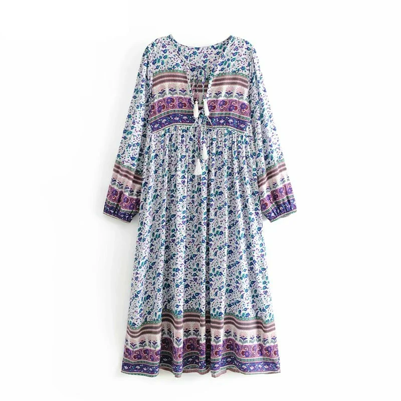 Robe Longue Boheme Manches Longues