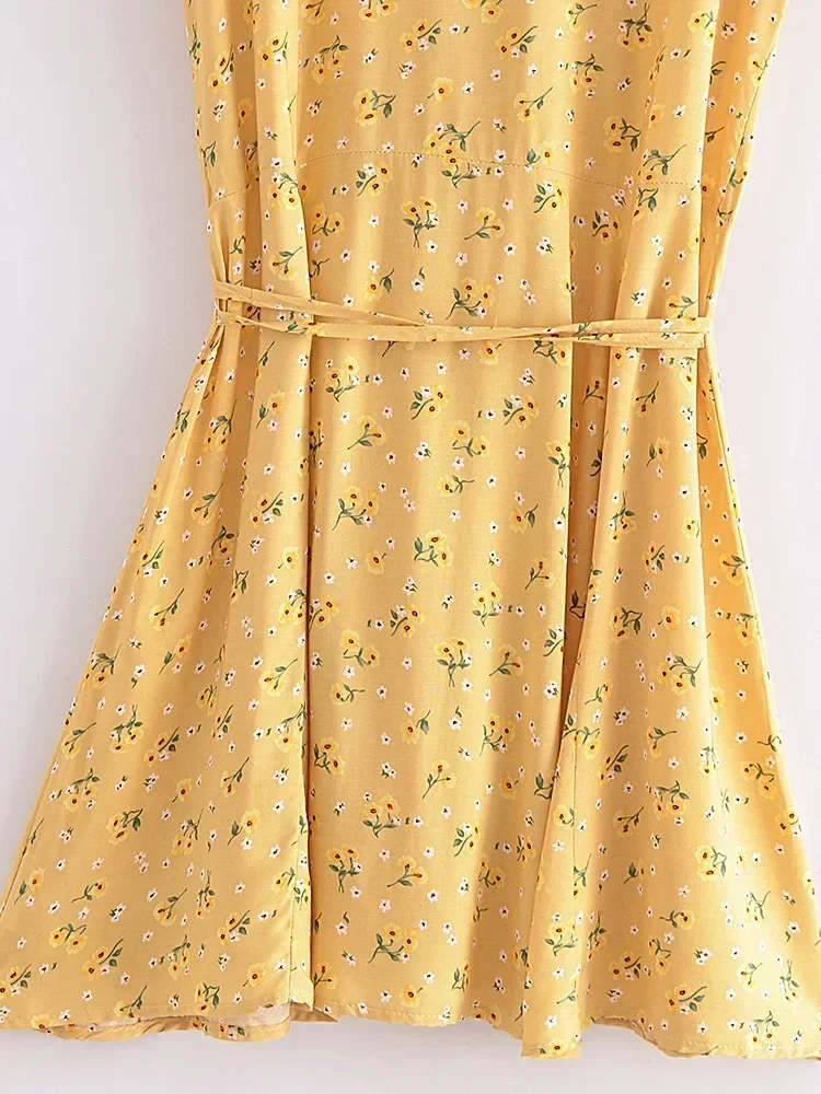 Robe Jaune Boheme Courte