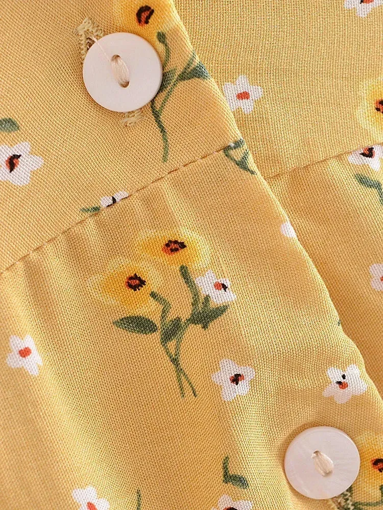 Robe Jaune Boheme Courte