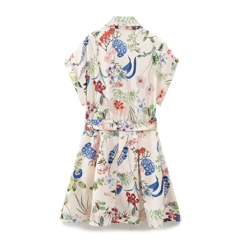 Robe imprimée à manches courtes