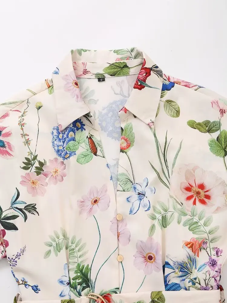 Robe imprimée à manches courtes