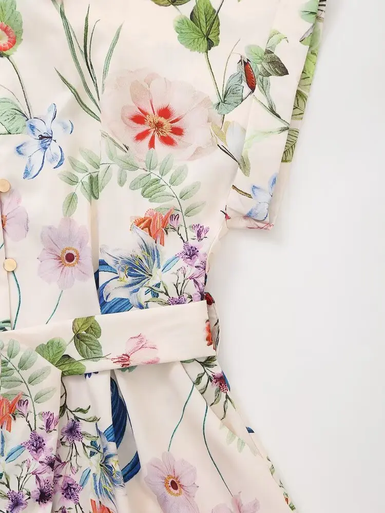 Robe imprimée à manches courtes