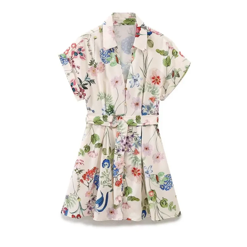 Robe imprimée à manches courtes