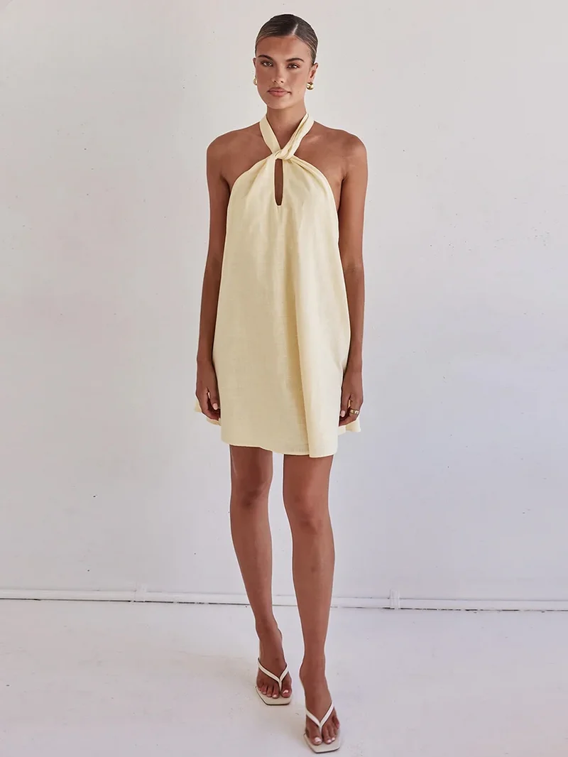 Robe Beige Ete Coton