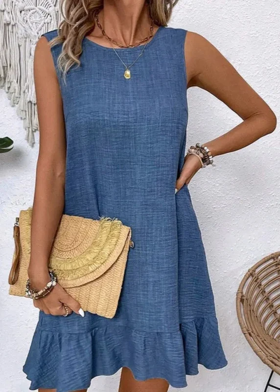 Robe Courte Bleu Denim