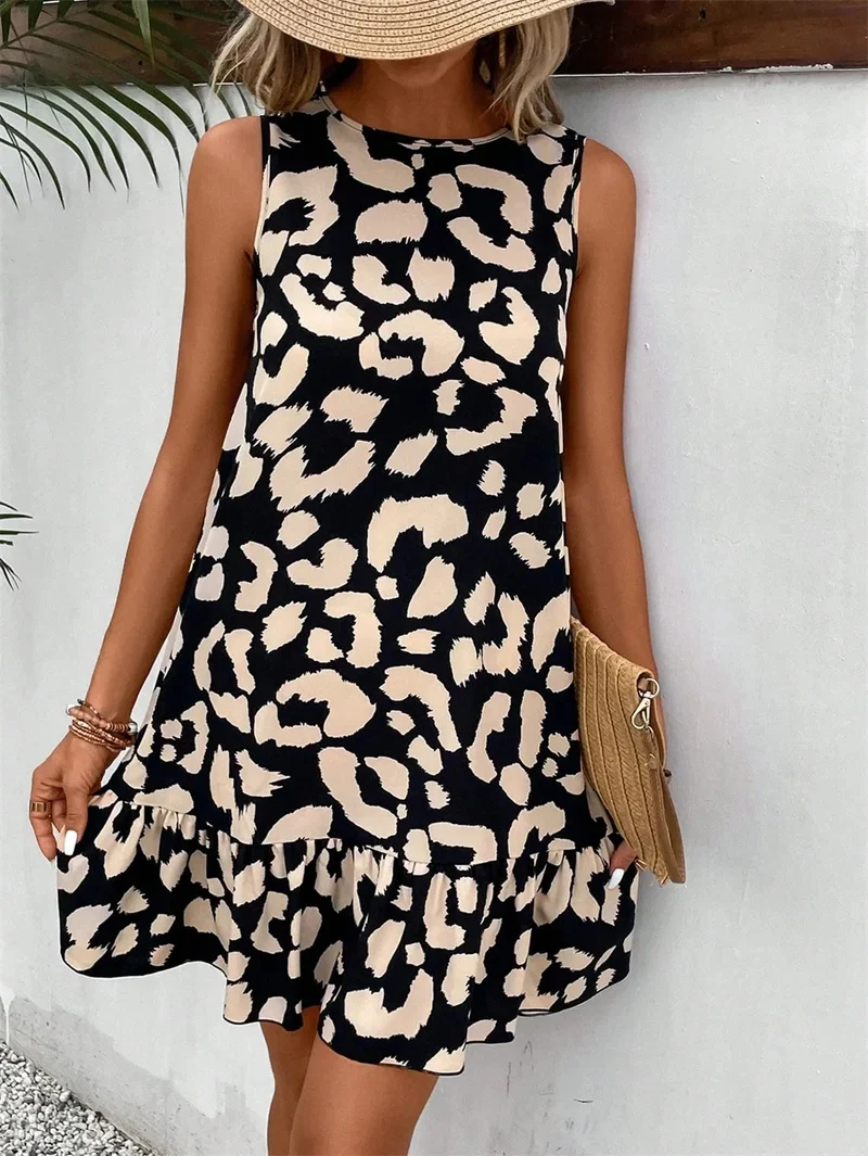 Robe Leopard Noire Courte