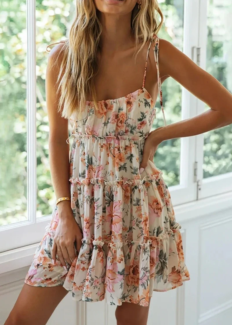 Robe Mousseline a Bretelles