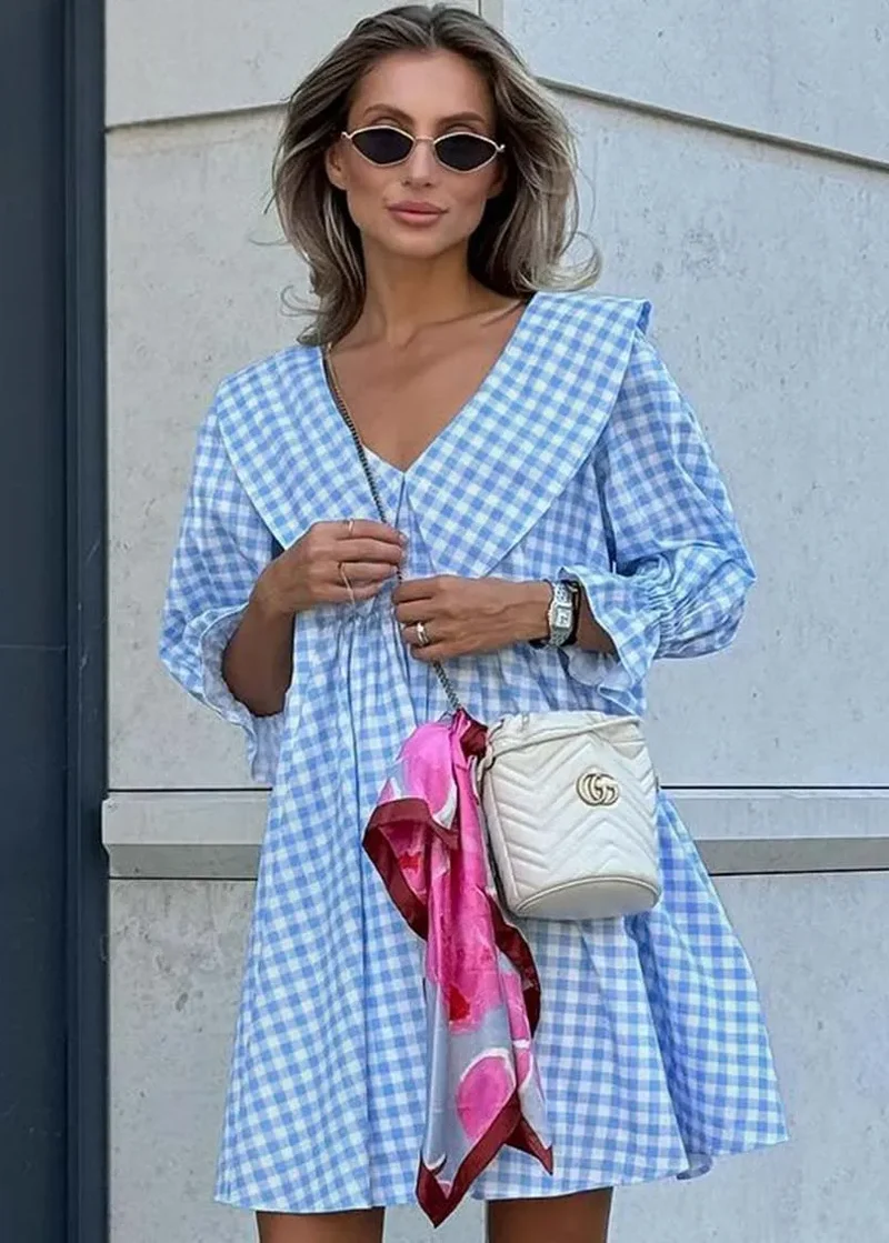 Robe Vichy Carreaux Bleu