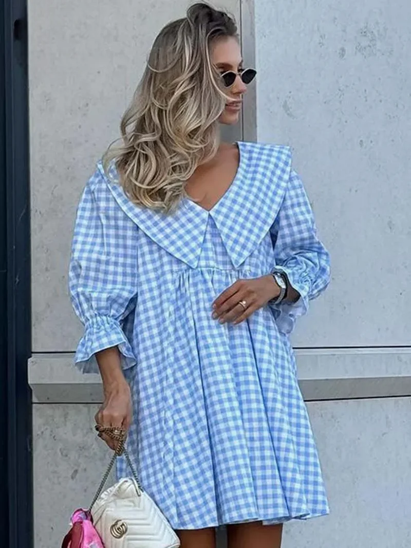 Robe Vichy Carreaux Bleu