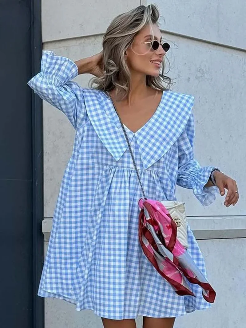 Robe Vichy Carreaux Bleu