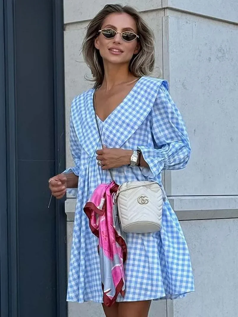 Robe Vichy Carreaux Bleu