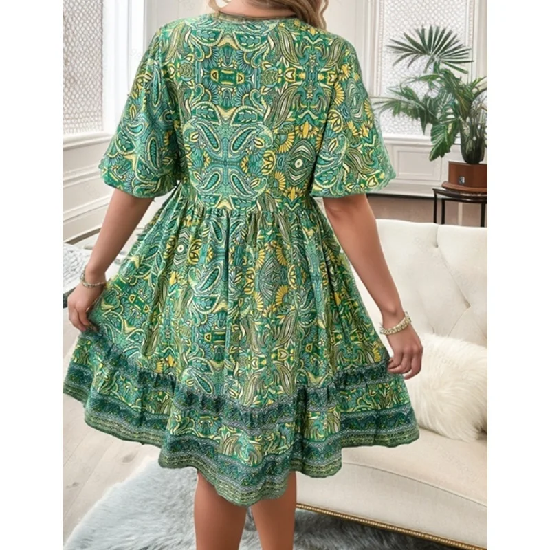 Robe Verte Courte Boheme