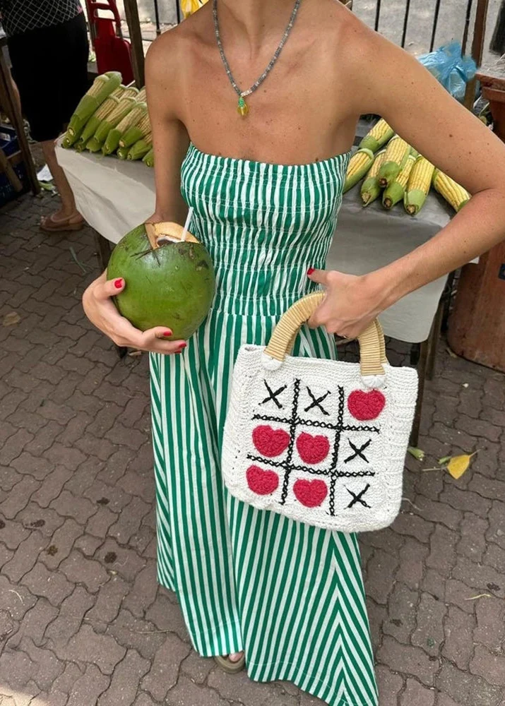 Robe Verte à Rayures