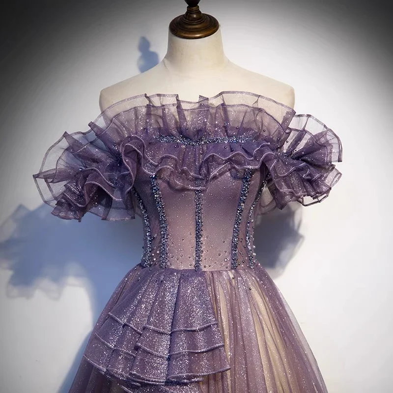 Robe de bal longue formelle à paillettes et dégradé
