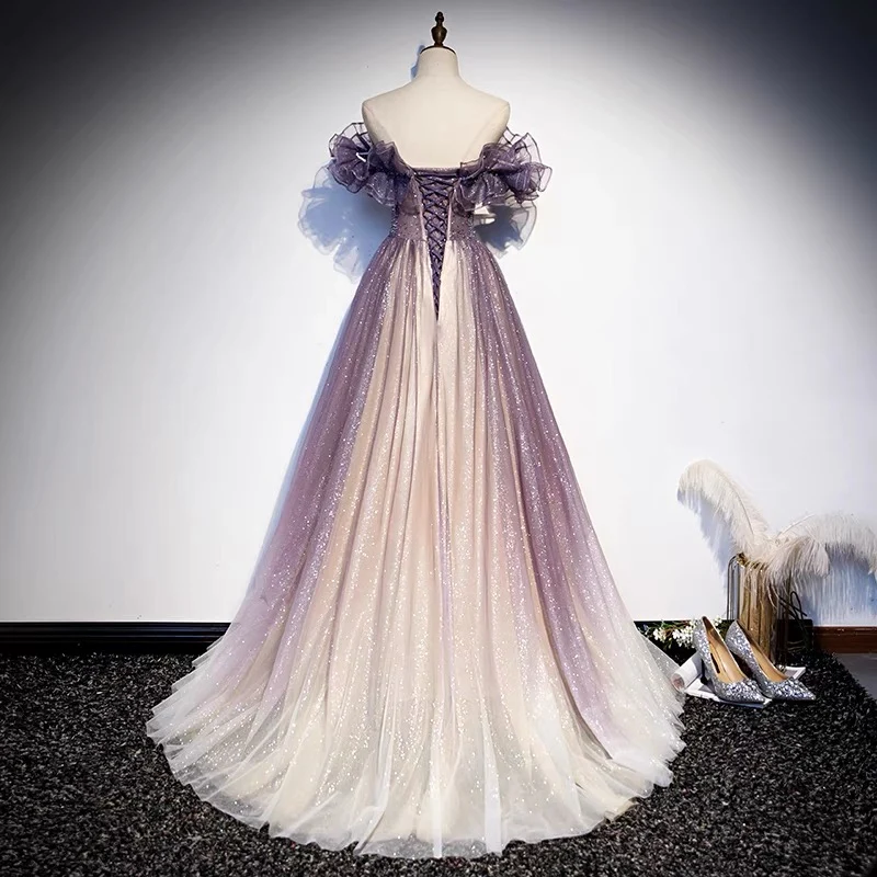 Robe de bal longue formelle à paillettes et dégradé