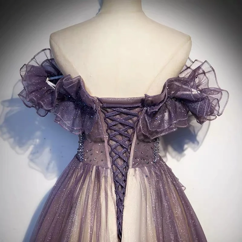 Robe de bal longue formelle à paillettes et dégradé