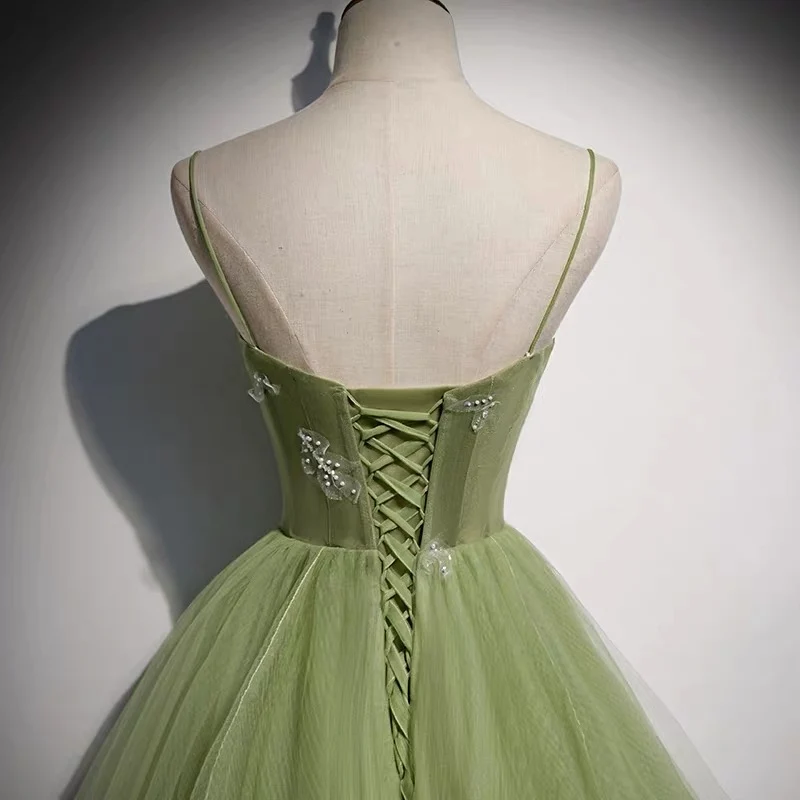 Robe de bal en tulle vert sauge, robe de bal formelle