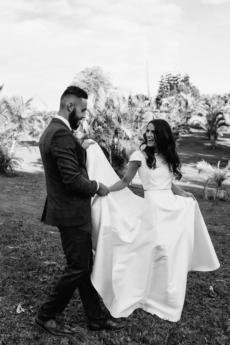Jupe et haut de mariage décontractés | Séparations de mariée simples en deux pièces | Robe de mariée à haut court abordable